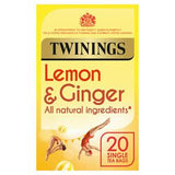 TWININGS LEMON & GINGER TEA BAGS 20